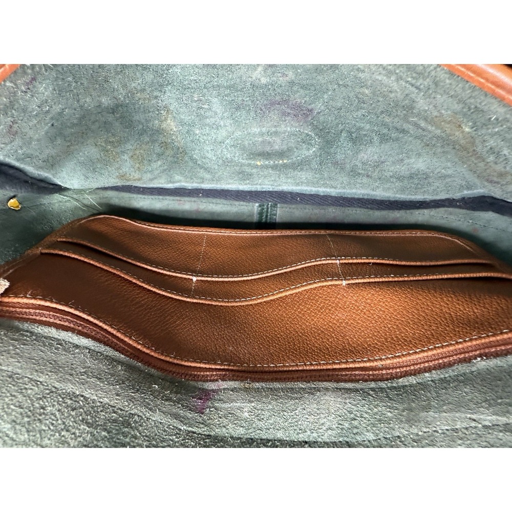 Vintage 90s Dooney & Bourke Forest Green Leather Equestrian Crossbody Bag - Picture 7 of 8